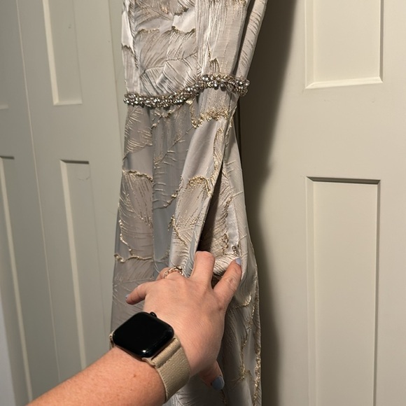 Marsoni Bateau Neckline Leaf Print Dress - Size 8 - Picture 4 of 5